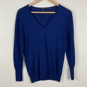J.Crew Lightweight Merino Wool Long Sleeve V-neck Pullover Size Small Women